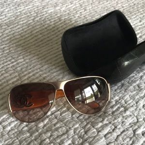 Authentic Chanel sunglasses with case.